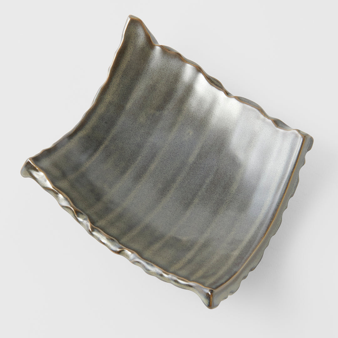 Swept Side Sushi Plate Mist Glaze