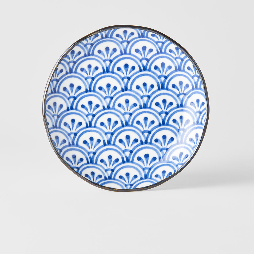 Indigo Petal Crest Ikat plate 17cm