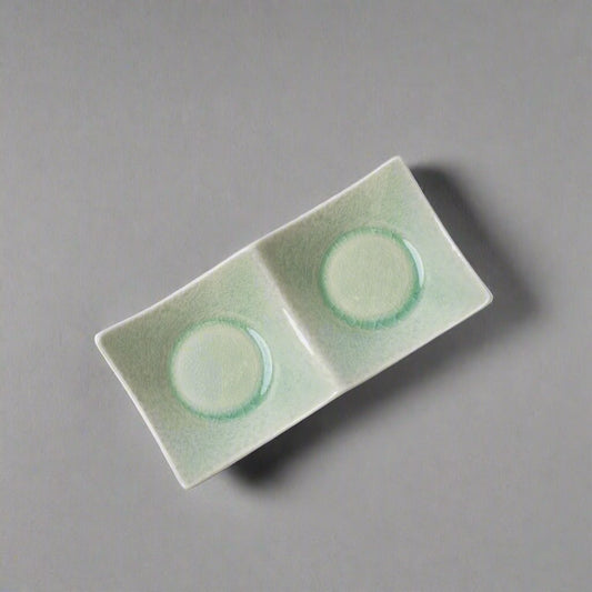 Two Section Sauce Dish Celadon Glaze