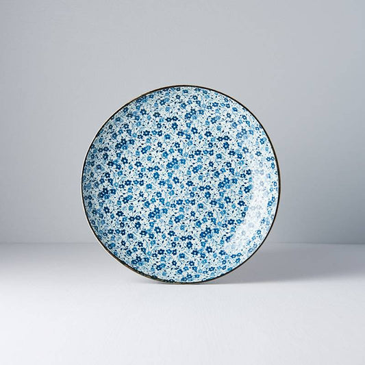 Blue Daisy uneven plate 23cm