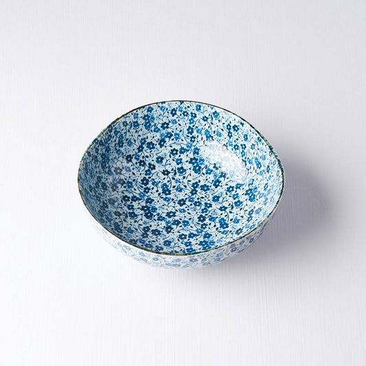 Blue Daisy uneven medium bowl 17cm